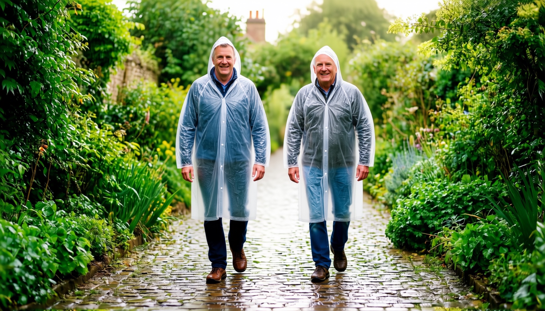 disposable rain ponchos uk — illustrative AI-generated lifestyle image