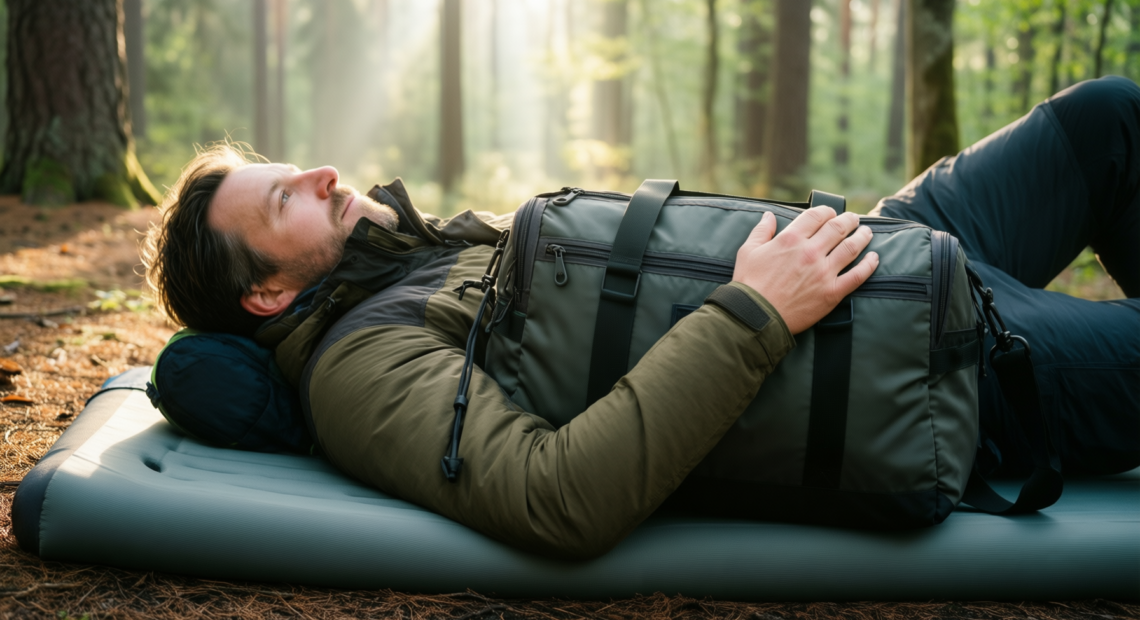 costway memory foam camping mattress — illustrative AI-generated lifestyle image