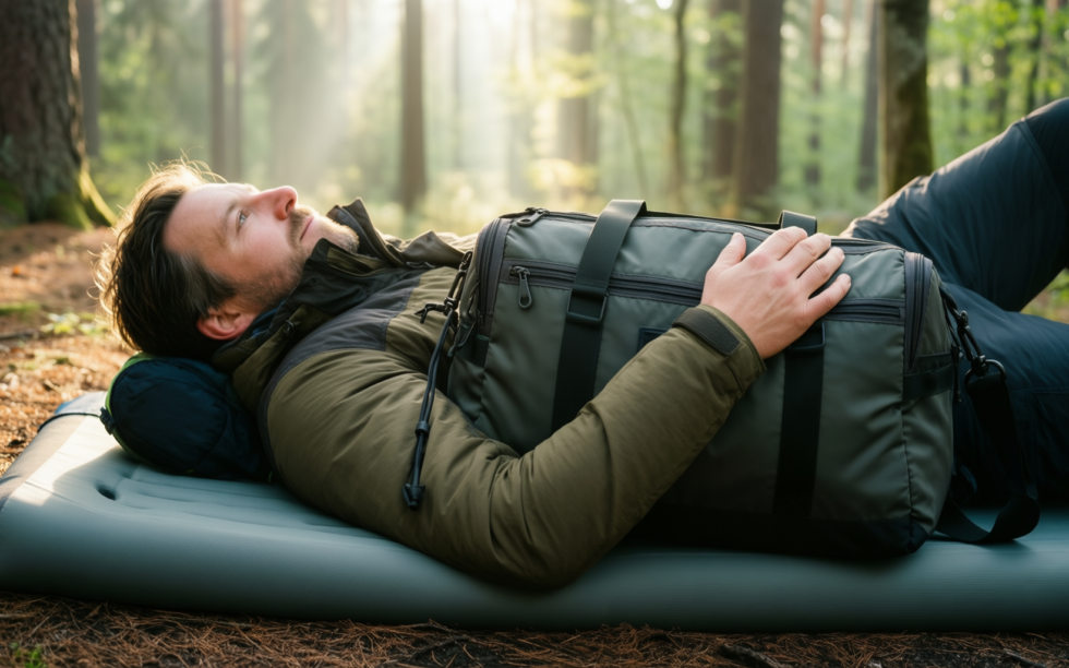costway memory foam camping mattress — illustrative AI-generated lifestyle image