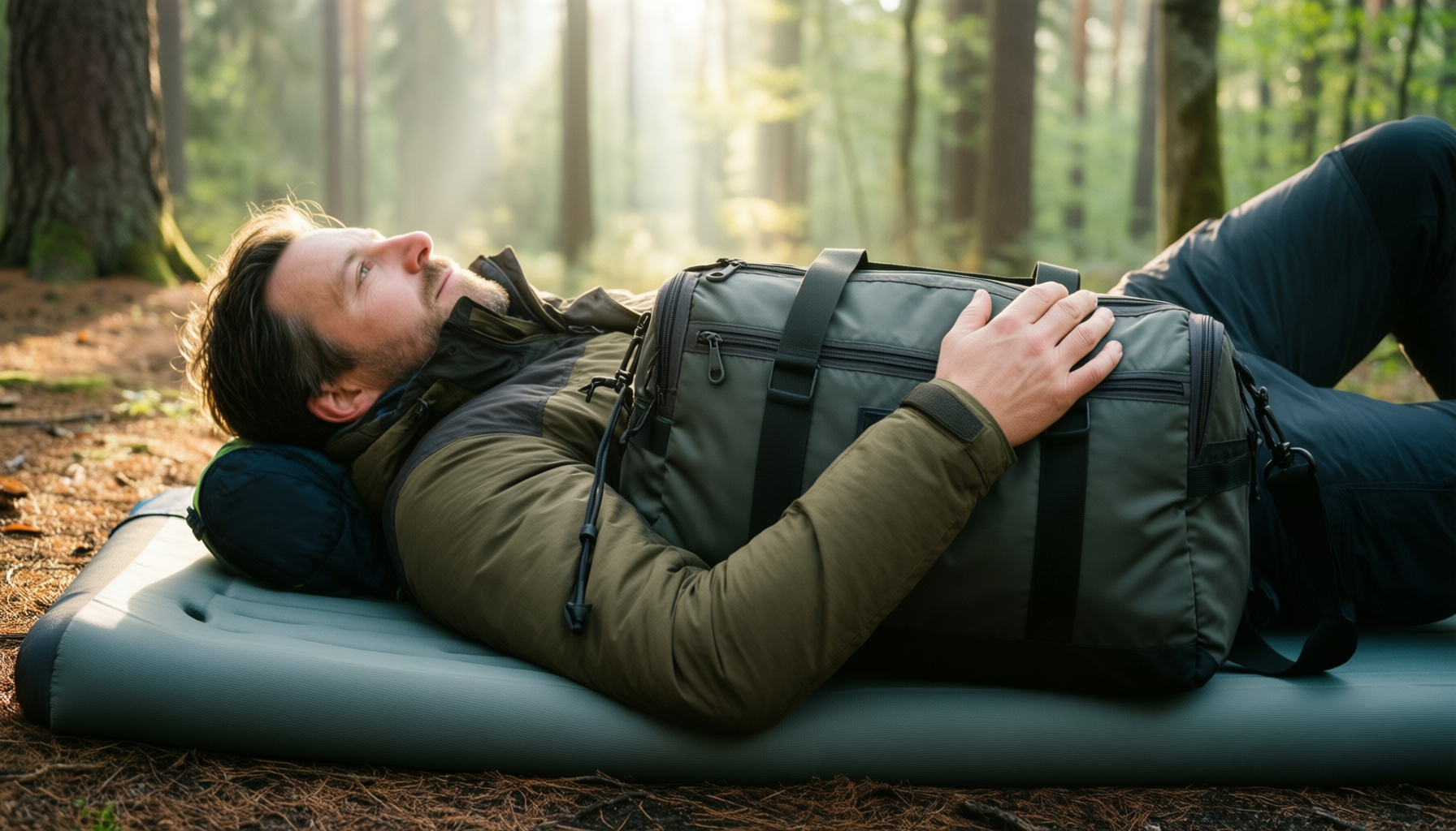costway memory foam camping mattress — illustrative AI-generated lifestyle image