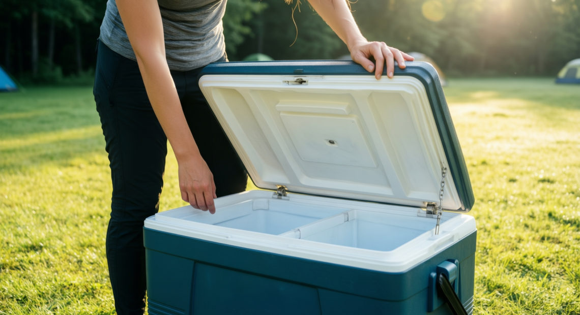 vango e-pinnacle electric cool box — illustrative AI-generated lifestyle image