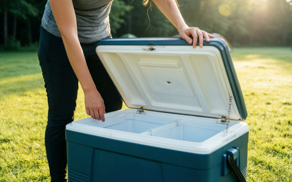 vango e-pinnacle electric cool box — illustrative AI-generated lifestyle image