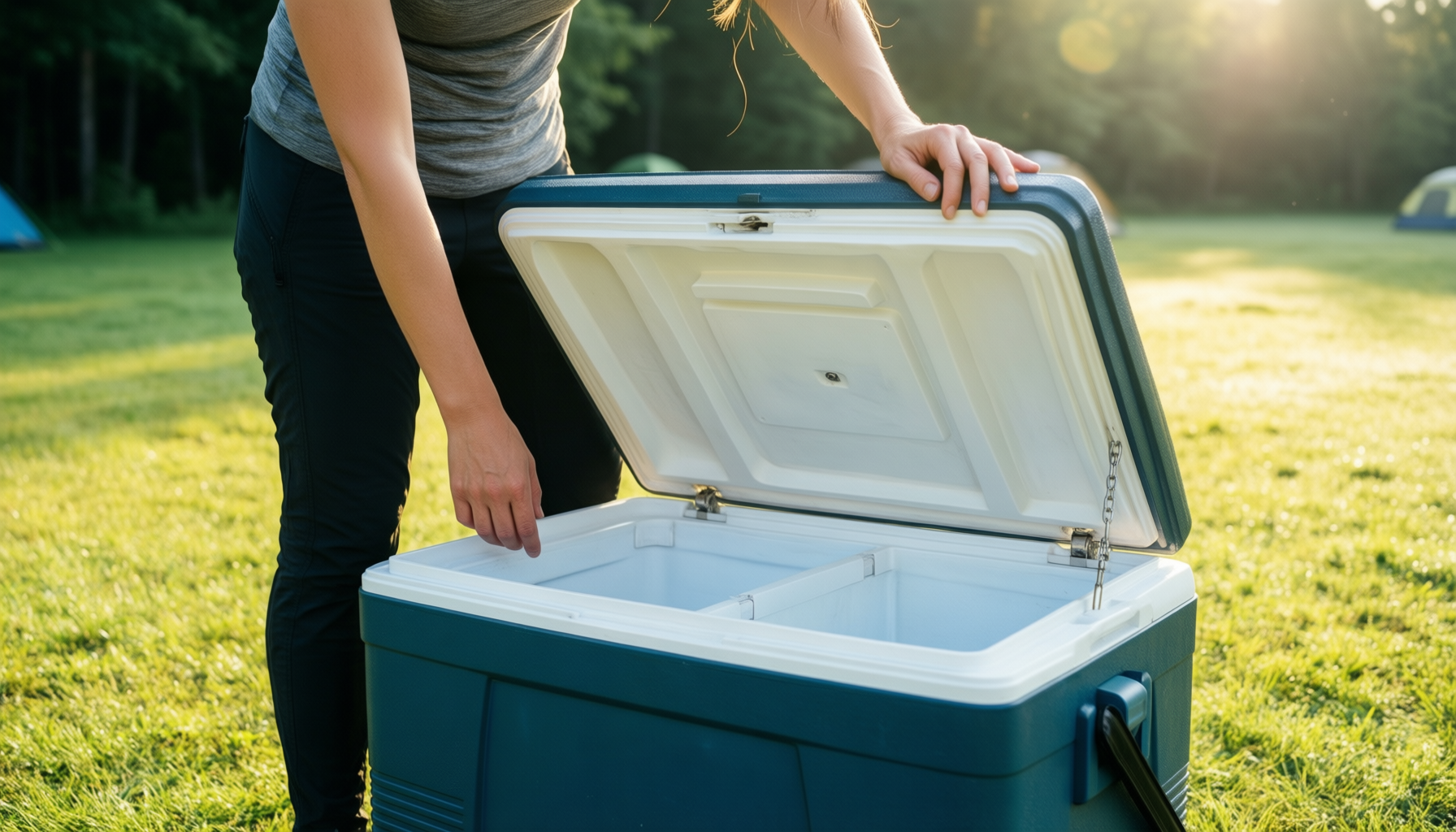 vango e-pinnacle electric cool box — illustrative AI-generated lifestyle image