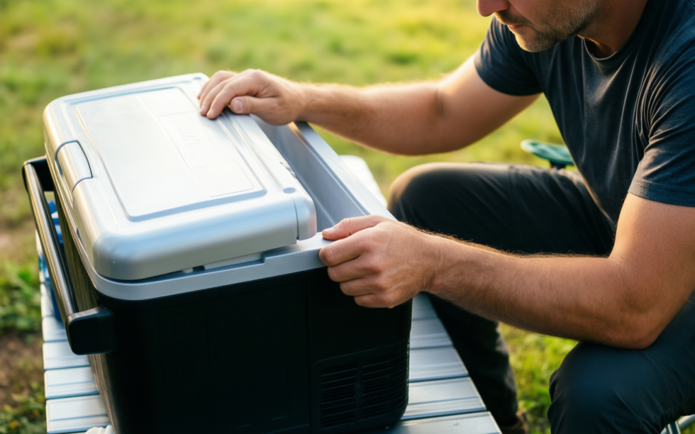 hi-gear 20 litre electric cooler — illustrative AI-generated lifestyle image