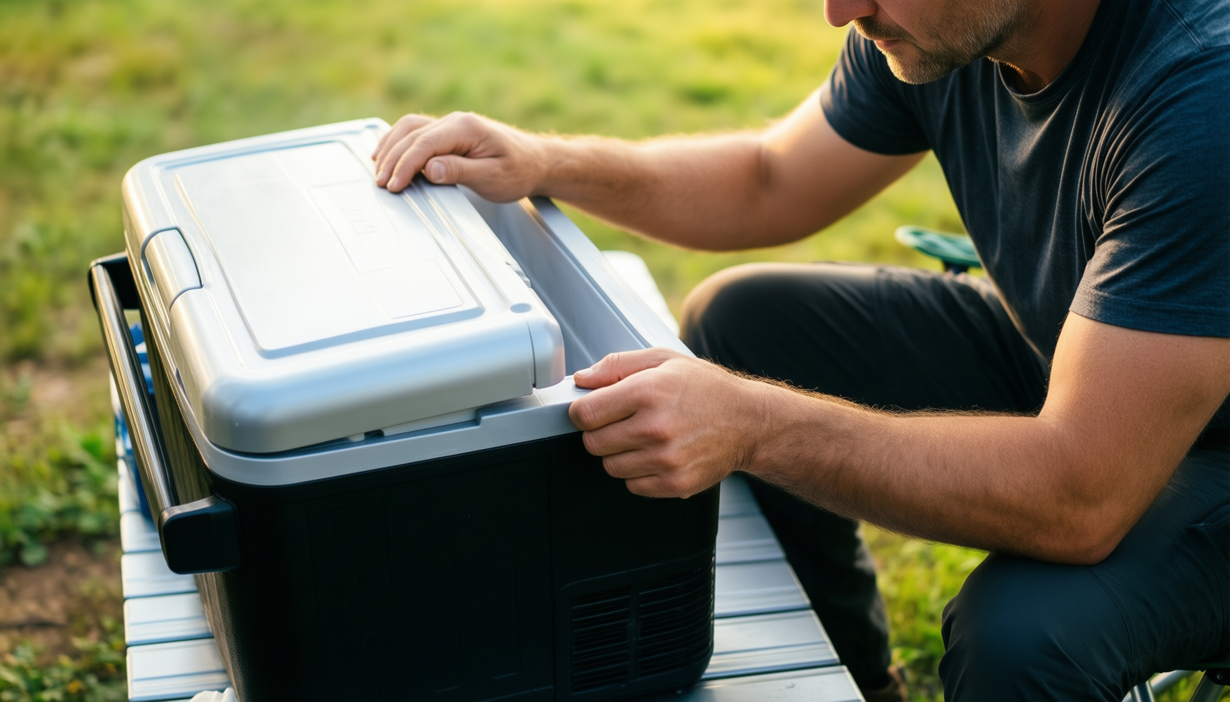 hi-gear 20 litre electric cooler — illustrative AI-generated lifestyle image