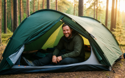 kingcamp double sleeping bag — illustrative AI-generated lifestyle image