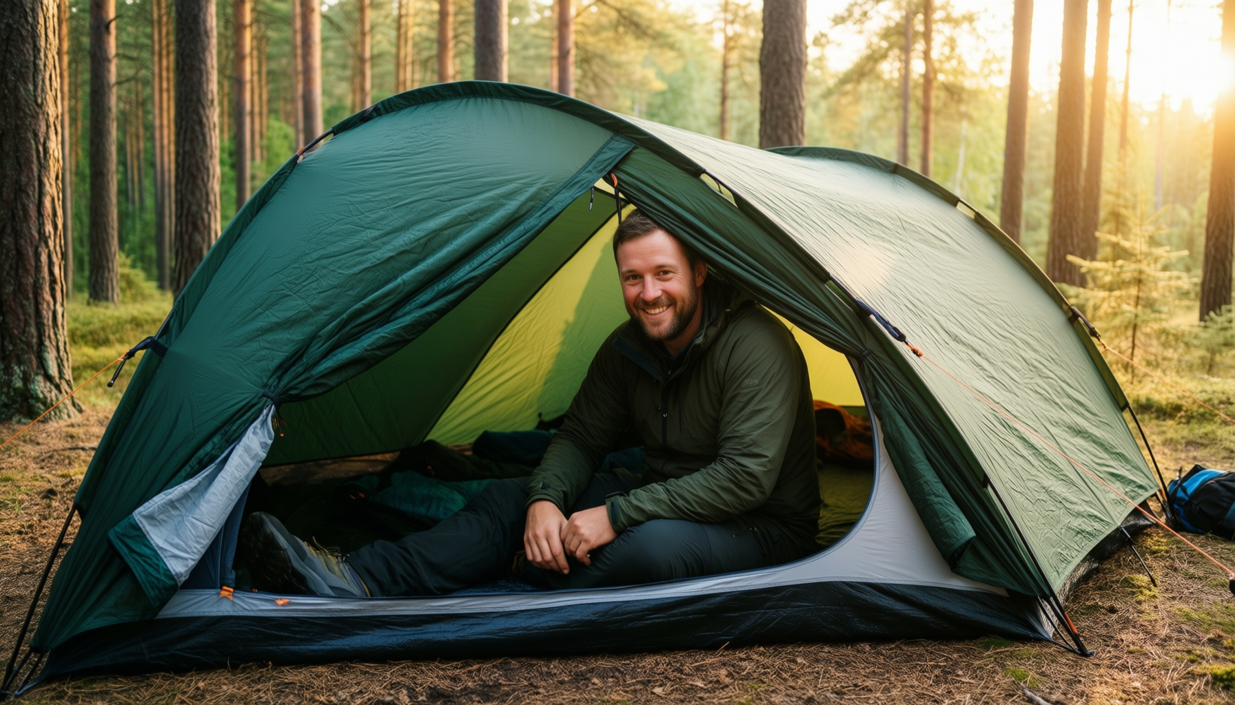 kingcamp double sleeping bag — illustrative AI-generated lifestyle image