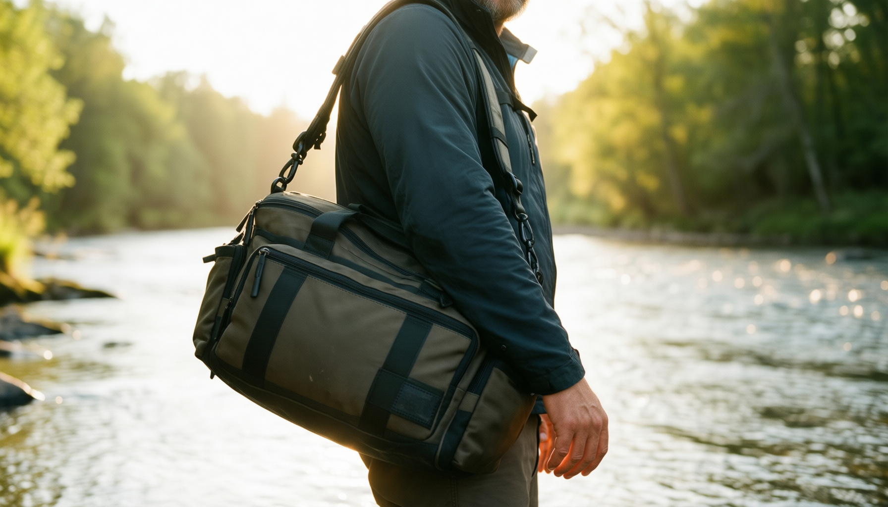 ipow waterproof phone pouch — illustrative AI-generated lifestyle image